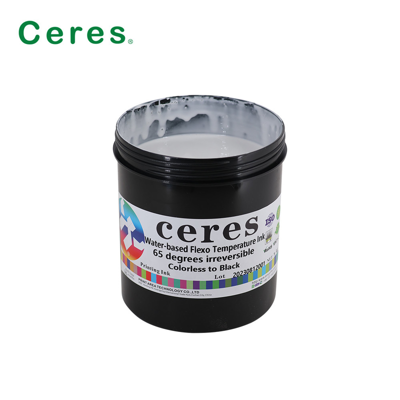 Mực in bảo mật 65 độ không màu đến đen dựa trên nước Flexo không thể đảo ngược Mực nhạy cảm với nhiệt độ