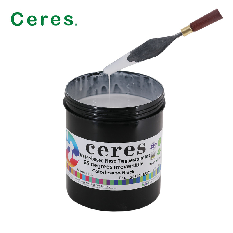 Mực in bảo mật 65 độ không màu đến đen dựa trên nước Flexo không thể đảo ngược Mực nhạy cảm với nhiệt độ