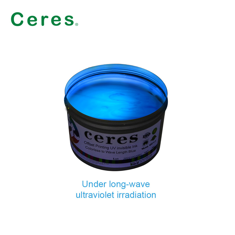 Mực UV vô hình cho tất cả các chứng chỉ an ninh màu không đến màu xanh bằng cách in offset
