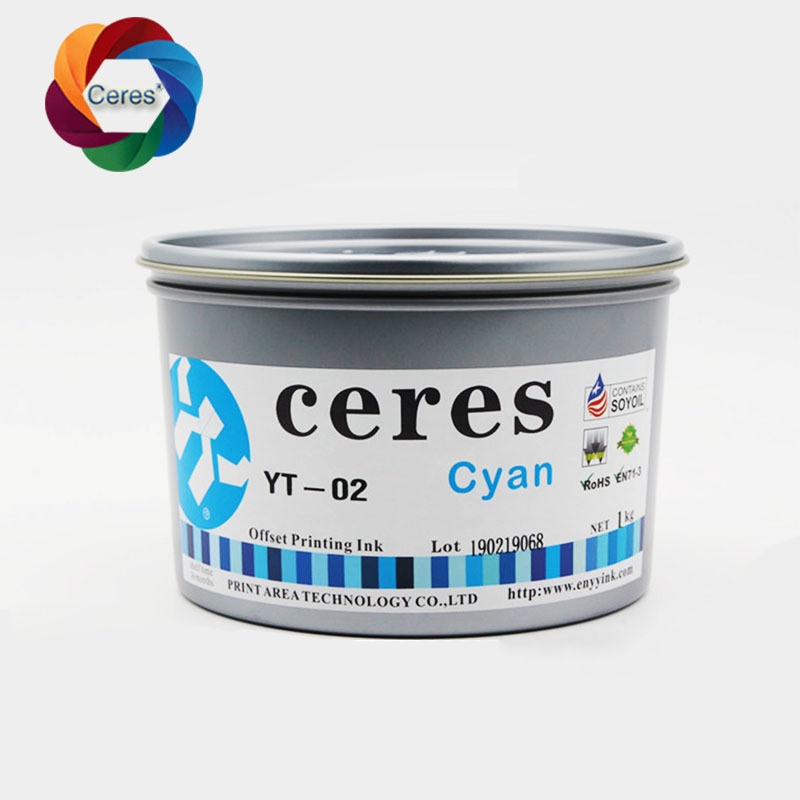 CERES Mực in UV Offset không độc hại nồng độ cao cho giấy CMYK Màu sắc 1kg / lon