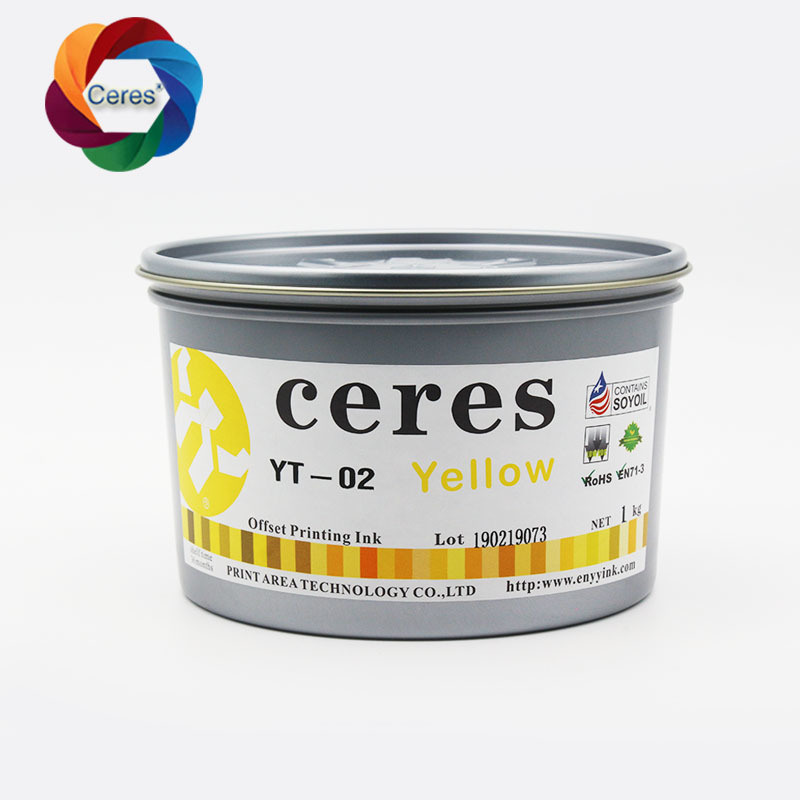 CERES Mực in UV Offset không độc hại nồng độ cao cho giấy CMYK Màu sắc 1kg / lon