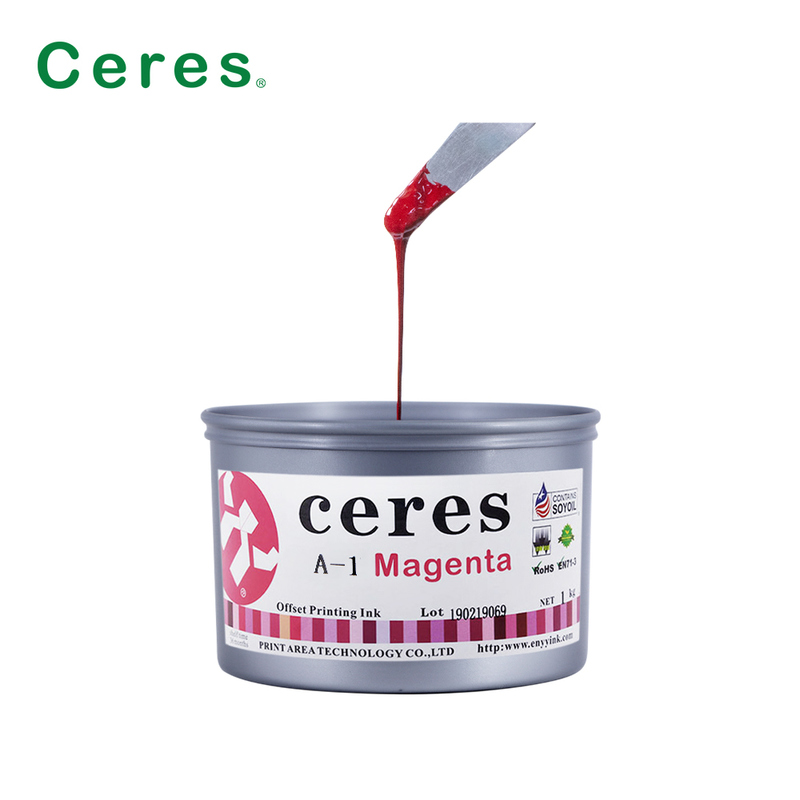 Mực in offset Ceres A-1 không độc hại, bóng cao, hạn sử dụng 2 năm, gốc đậu nành, cho màu CMYK