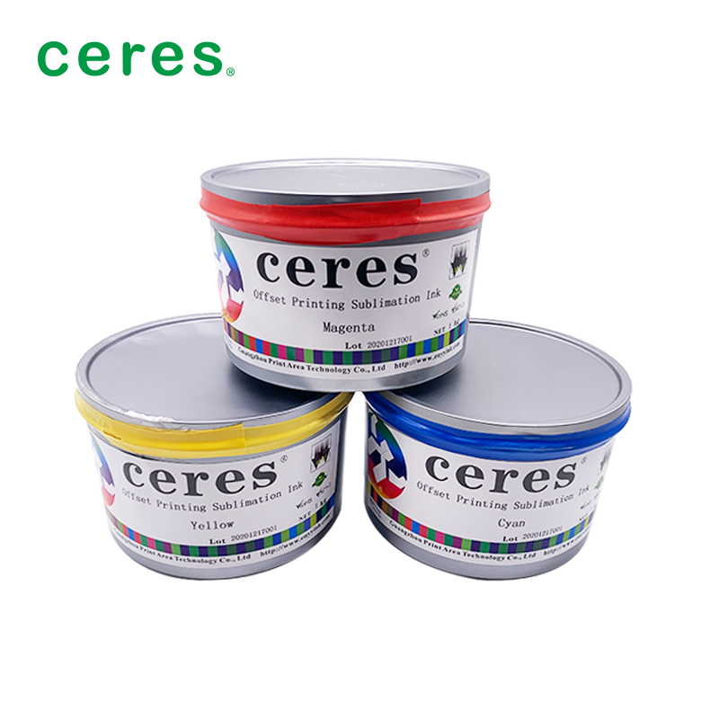 Mực in chuyển nhiệt màu Magenta cho in offset với nhiệt độ chuyển 180-220 độ C và định lượng giấy 70-110 gram, ít khác biệt màu sắc