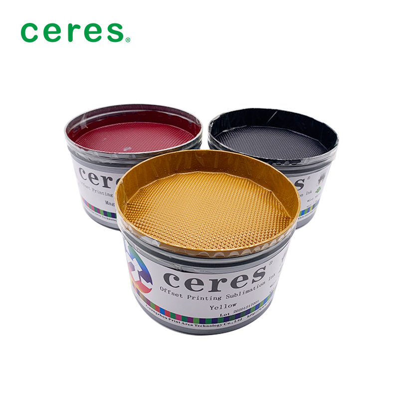 Mực in chuyển nhiệt màu Magenta cho in offset với nhiệt độ chuyển 180-220 độ C và định lượng giấy 70-110 gram, ít khác biệt màu sắc