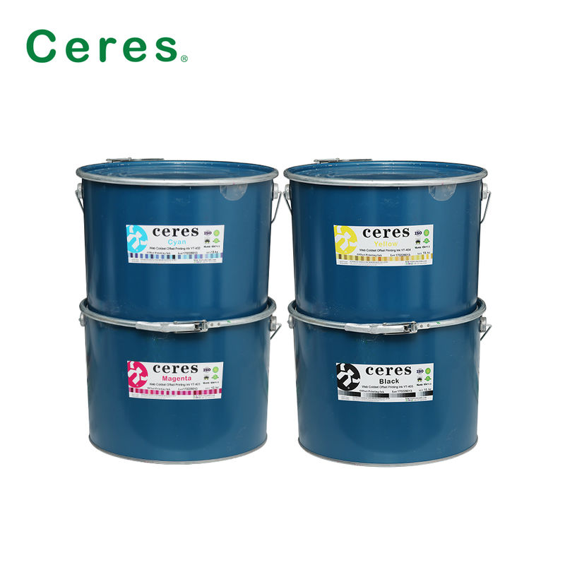 Web Coldset Offset Printing Ink cho in báo với chuyển tần mạnh trong đóng gói thùng sắt
