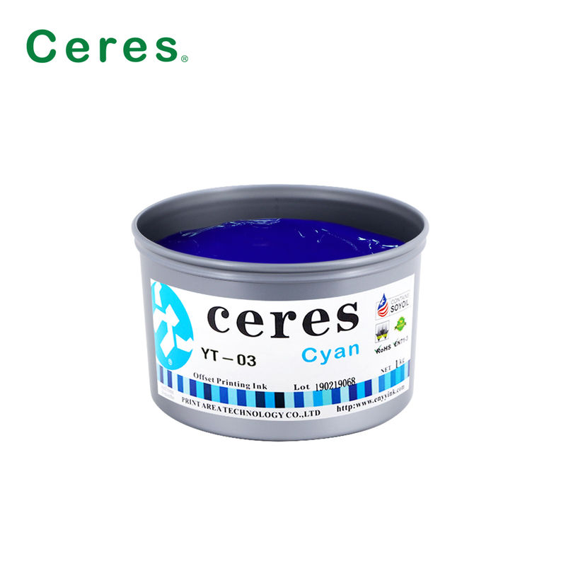 Ceres YT-03 Khô nhanh, thân thiện với môi trường, sáng cao, mực đệm đậu nành cho in CMYK