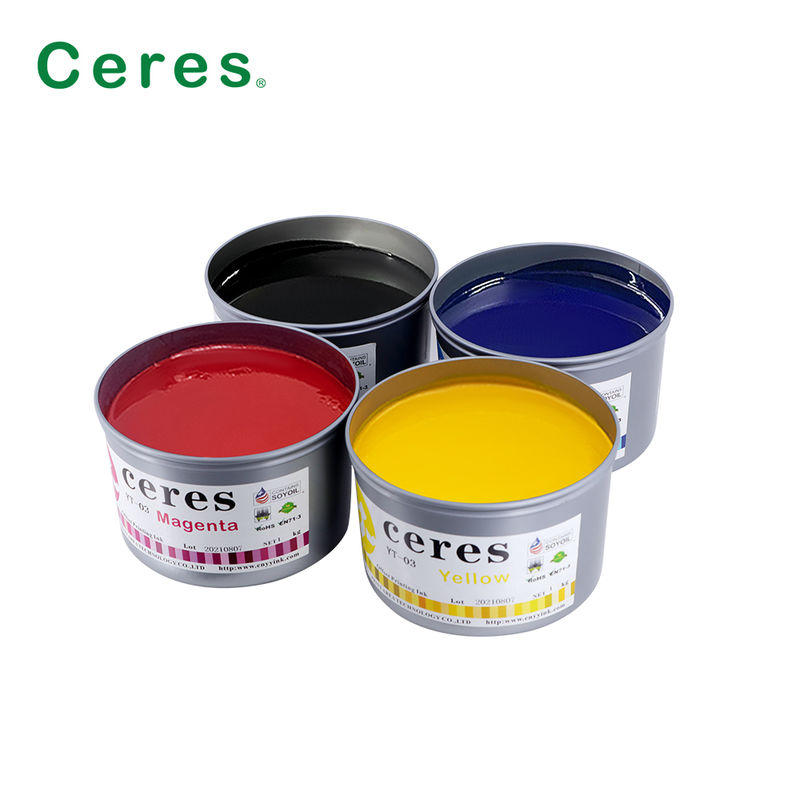 Ceres YT-03 Khô nhanh, thân thiện với môi trường, sáng cao, mực đệm đậu nành cho in CMYK