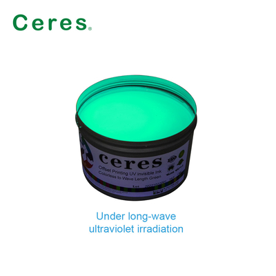 800nm Ceres UV Mực vô hình Không màu đến xanh lá cây Khô bình thường
